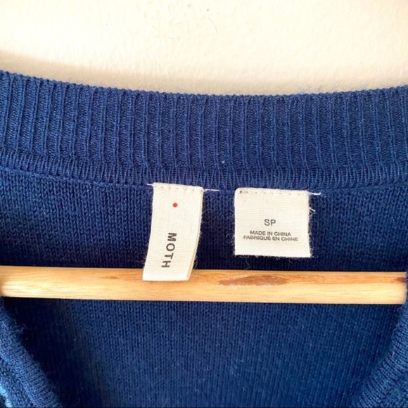 Anthropologie Moth Embellished Jewel Sweater Blue petite small - Picture 11 of 12
